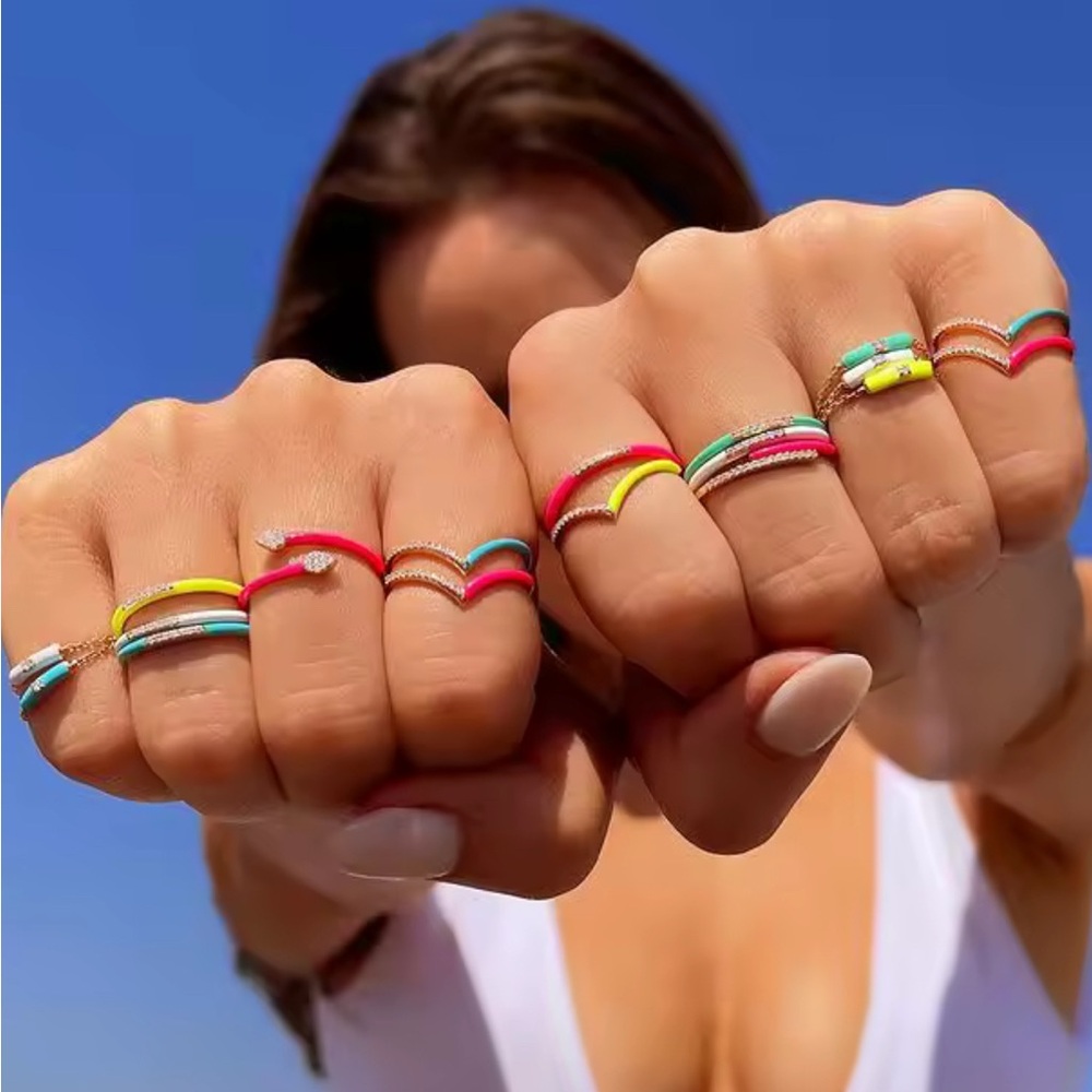 Colorful Stackable Rings Set